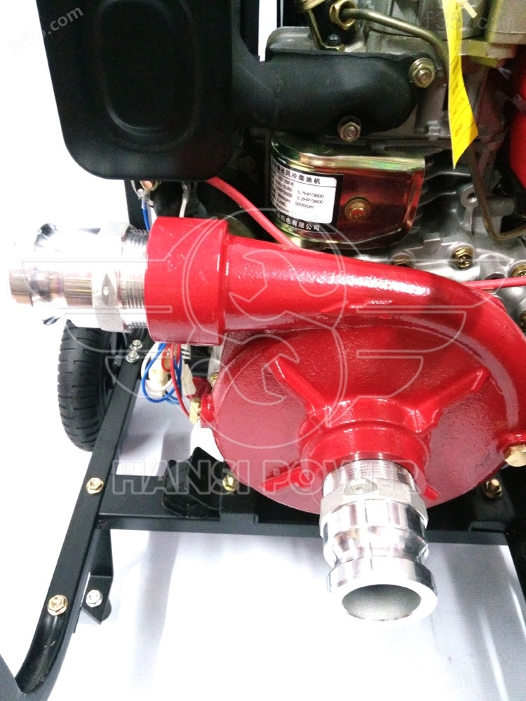 翰丝2寸柴油高压水泵红色圆管机架手电启动